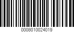 Código de barras (EAN, GTIN, SKU, ISBN): '0008010024019'