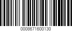 Código de barras (EAN, GTIN, SKU, ISBN): '0008671600130'