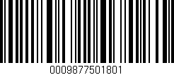 Código de barras (EAN, GTIN, SKU, ISBN): '0009877501801'