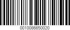 Código de barras (EAN, GTIN, SKU, ISBN): '0010086650020'