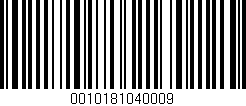 Código de barras (EAN, GTIN, SKU, ISBN): '0010181040009'