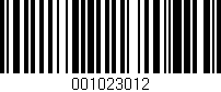 Código de barras (EAN, GTIN, SKU, ISBN): '001023012'