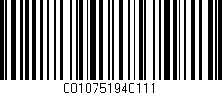 Código de barras (EAN, GTIN, SKU, ISBN): '0010751940111'