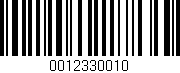 Código de barras (EAN, GTIN, SKU, ISBN): '0012330010'