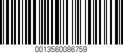 Código de barras (EAN, GTIN, SKU, ISBN): '0013560086759'