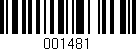 Código de barras (EAN, GTIN, SKU, ISBN): '001481'