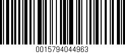 Código de barras (EAN, GTIN, SKU, ISBN): '0015794044963'