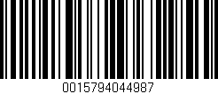 Código de barras (EAN, GTIN, SKU, ISBN): '0015794044987'