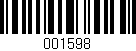 Código de barras (EAN, GTIN, SKU, ISBN): '001598'