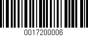 Código de barras (EAN, GTIN, SKU, ISBN): '0017200006'