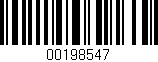Código de barras (EAN, GTIN, SKU, ISBN): '00198547'