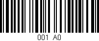 Código de barras (EAN, GTIN, SKU, ISBN): '001/A0'
