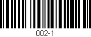 Código de barras (EAN, GTIN, SKU, ISBN): '002-1'