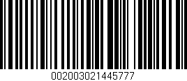 Código de barras (EAN, GTIN, SKU, ISBN): '002003021445777'