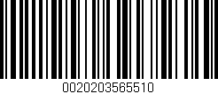 Código de barras (EAN, GTIN, SKU, ISBN): '0020203565510'
