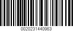 Código de barras (EAN, GTIN, SKU, ISBN): '0020231440963'