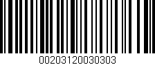 Código de barras (EAN, GTIN, SKU, ISBN): '00203120030303'