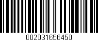Código de barras (EAN, GTIN, SKU, ISBN): '002031656450'