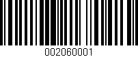 Código de barras (EAN, GTIN, SKU, ISBN): '002060001'