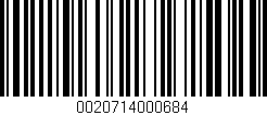 Código de barras (EAN, GTIN, SKU, ISBN): '0020714000684'
