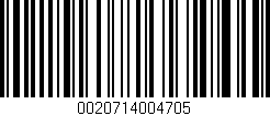 Código de barras (EAN, GTIN, SKU, ISBN): '0020714004705'