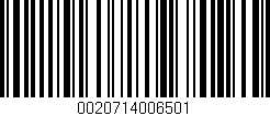 Código de barras (EAN, GTIN, SKU, ISBN): '0020714006501'