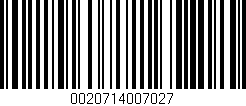 Código de barras (EAN, GTIN, SKU, ISBN): '0020714007027'