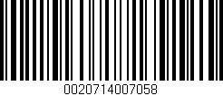 Código de barras (EAN, GTIN, SKU, ISBN): '0020714007058'