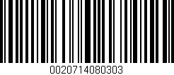 Código de barras (EAN, GTIN, SKU, ISBN): '0020714080303'