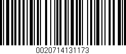 Código de barras (EAN, GTIN, SKU, ISBN): '0020714131173'