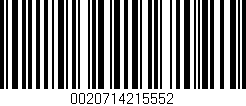 Código de barras (EAN, GTIN, SKU, ISBN): '0020714215552'