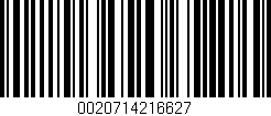 Código de barras (EAN, GTIN, SKU, ISBN): '0020714216627'