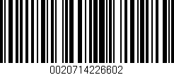 Código de barras (EAN, GTIN, SKU, ISBN): '0020714226602'