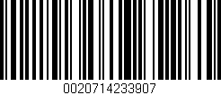 Código de barras (EAN, GTIN, SKU, ISBN): '0020714233907'