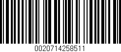 Código de barras (EAN, GTIN, SKU, ISBN): '0020714258511'