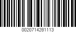 Código de barras (EAN, GTIN, SKU, ISBN): '0020714281113'
