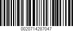 Código de barras (EAN, GTIN, SKU, ISBN): '0020714287047'