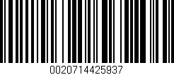 Código de barras (EAN, GTIN, SKU, ISBN): '0020714425937'