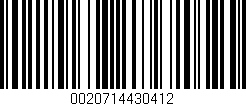 Código de barras (EAN, GTIN, SKU, ISBN): '0020714430412'