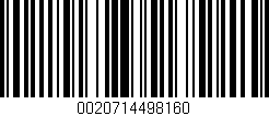 Código de barras (EAN, GTIN, SKU, ISBN): '0020714498160'