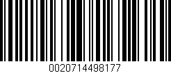 Código de barras (EAN, GTIN, SKU, ISBN): '0020714498177'