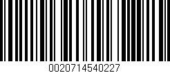 Código de barras (EAN, GTIN, SKU, ISBN): '0020714540227'