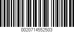 Código de barras (EAN, GTIN, SKU, ISBN): '0020714552503'