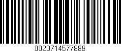 Código de barras (EAN, GTIN, SKU, ISBN): '0020714577889'