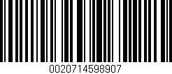 Código de barras (EAN, GTIN, SKU, ISBN): '0020714598907'