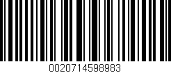 Código de barras (EAN, GTIN, SKU, ISBN): '0020714598983'