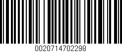 Código de barras (EAN, GTIN, SKU, ISBN): '0020714702298'