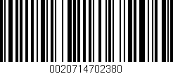 Código de barras (EAN, GTIN, SKU, ISBN): '0020714702380'