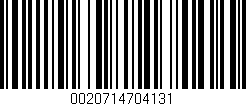 Código de barras (EAN, GTIN, SKU, ISBN): '0020714704131'