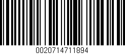 Código de barras (EAN, GTIN, SKU, ISBN): '0020714711894'